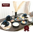 thumbnail image 7 of HomeVss 20-Piece Dinnerware Set - Serves 4, Reactive Glaze Bubble Blue Plates & Bowls Set | Microwave & Dishwasher Safe, 7 of 7