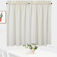 thumbnail image 1 of Shininglove Short Kitchen Curtains Light Filtering Window Covering for Kitchen, 30" x 24", Ivory, Set of 2, 1 of 6