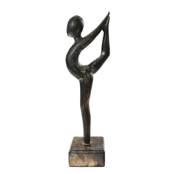 12" Wooden Handmade Abstract Ballet Dancer Sculpture Statue Gift Home Decor Figurine Hand Carved Ballerina Attitude Dèrriere