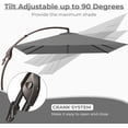 thumbnail image 5 of 10x10 FT Patio Cantilever Umbrella with Base Outdoor Large Square Tilting Offset Umbrellas for Poolside Deck (Gray, 10x10 FT), 5 of 8