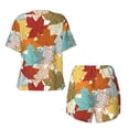 thumbnail image 5 of Naloa Fall Maple Leaves Women's Short-Sleeved Pajama Set, Loungewear, Summer pajamas, Breathable Cozy - XX-Large, 5 of 9