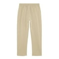 thumbnail image 6 of Casual Pants for Men Solid Loose Elastic Waist Drawstring Breathable Straight Leg Trousers Lightweight Mens Slacks Khaki XXL, 6 of 9