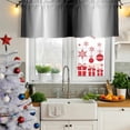 thumbnail image 6 of Black White Valances for Windows, Decorative Rod Pocket Window Valance Curtains, Gradient Gray Monochrome Minimalist Stripe Short Curtain Drapes for Kitchen/Living Room, 2 Panels, 42" W x 12" L, 6 of 8