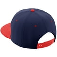 thumbnail image 2 of Daxton Classic Blank Snapback Flat Bill Visor Hat Cap Adjustable Back - Navy Red, 2 of 3
