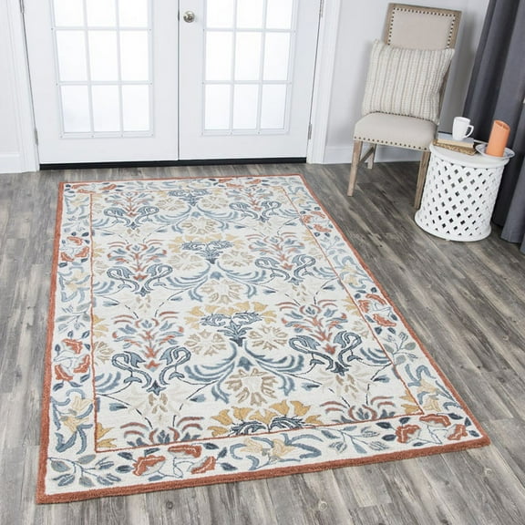 Alora Decor Lavine 8' x 10' Floral Natural/Rust/Blue Gray/Brown/Gold Area Rug