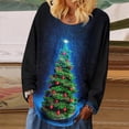 thumbnail image 1 of Pntutb, camisas casuales de manga larga para mujer, suéter, túnica suelta, tops, blusa con cuello redondo y estampado de árbol de Navidad Pntutb Pntutb-7067, 1 of 4