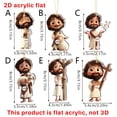 thumbnail image 3 of Hometravel Figure Doll Keychain, 6-piece 2D Acrylic Character Set, Retro Design Pendant for Backpack and Car Mirror, 3 of 9