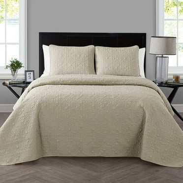 VCNY Home Caroline 3-Piece Taupe Floral Quilt Set, Full/Queen, Adult, Unisex