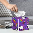 thumbnail image 6 of Gukieu Rainbow Lgbt Penguin Print Leather Tissue Box, PVC Waterproof Velcro Opening and Closing Square Tissue Box Holder, Suitable for Home and Office Decoration, 6 of 7