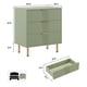 thumbnail image 3 of Yeshouse Cómoda acanalada para dormitorio, cómoda con tiradores dorados, cómoda de 3 cajones, mesita de noche moderna para salón, recibidor y recibidor, 3 of 7
