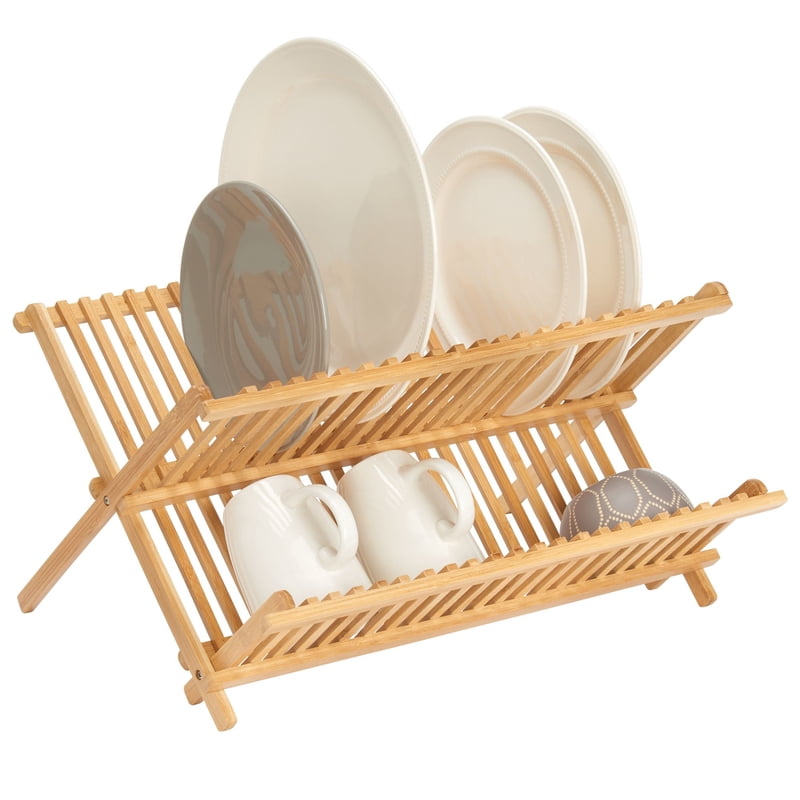 iDesign, Formbu Collapsible Drying Dish Rack, Natural Bamboo