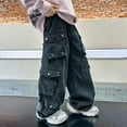 thumbnail image 3 of Huowey Toddler Boys Jeans Spring Medium Kids Spring Slacks Boys Spring Cargo Pants Leisure Dailywear, 5-6 Years, 3 of 9