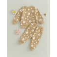 thumbnail image 4 of Cenuakty Infant Baby Girl 2Pcs Fall Clothes Set Flower Print Long Sleeve Crewneck Tops Elastic Waist Pants Outfit, 4 of 8