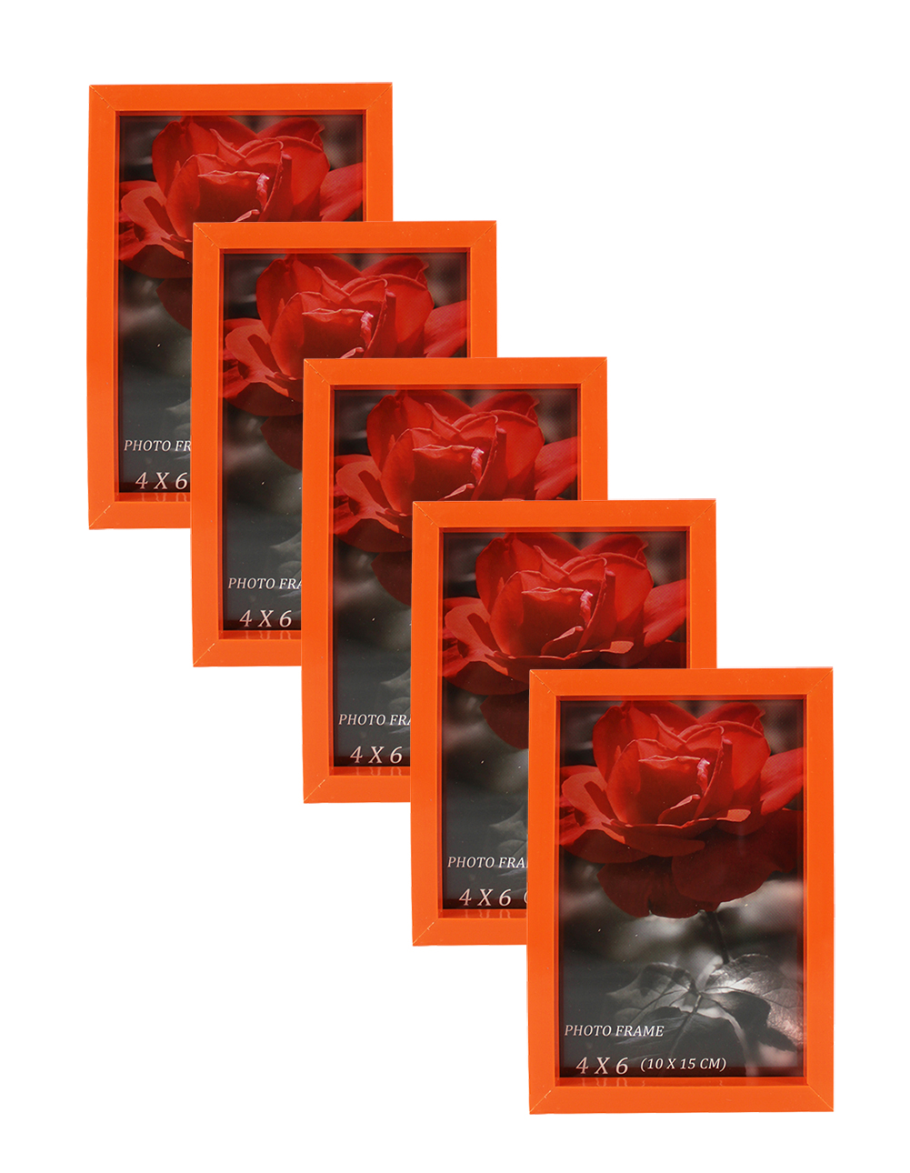 Modern Collection Photo Frame Orange Plastic (4" X 6") (5pk)