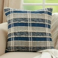 thumbnail image 2 of Fennco Styles Bold Striped Woven Cotton Throw Pillow Cover 22" W x 22" L - Blue Cushion Case for Home, Couch, Bedroom, Living Room and Office Décor, 2 of 5