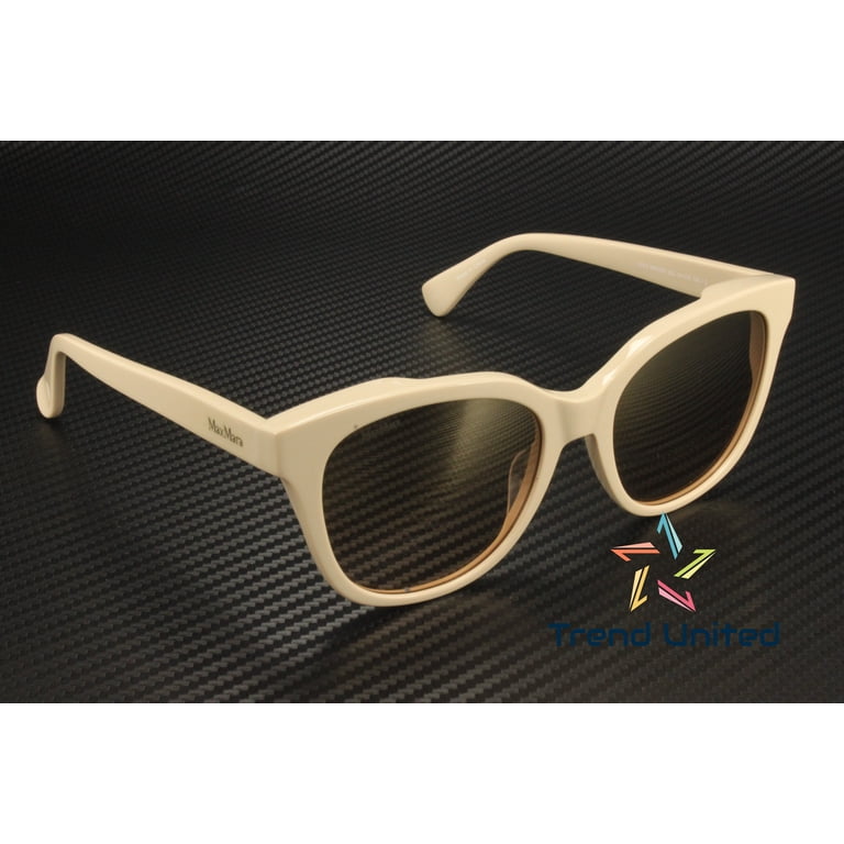 MaxMara Cream Round Sunglasses with Rose-Tinted Lenses MM0068 25G 54 MaxMara MM0068 25G Plastic Ivory Brown Mirror 54 mm Women main image 4