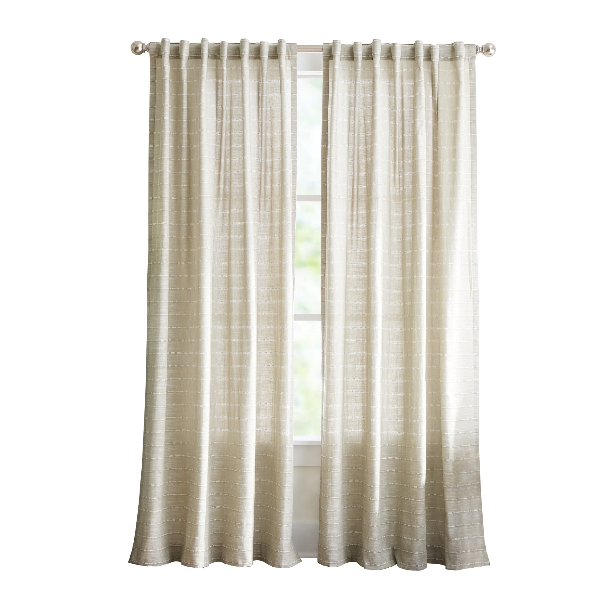 Martha Stewart Ava Curtain Panel Pair, Sage, Back Tab, Light Filtering, Indoor, Adult, Set of 2, 50" x 84"