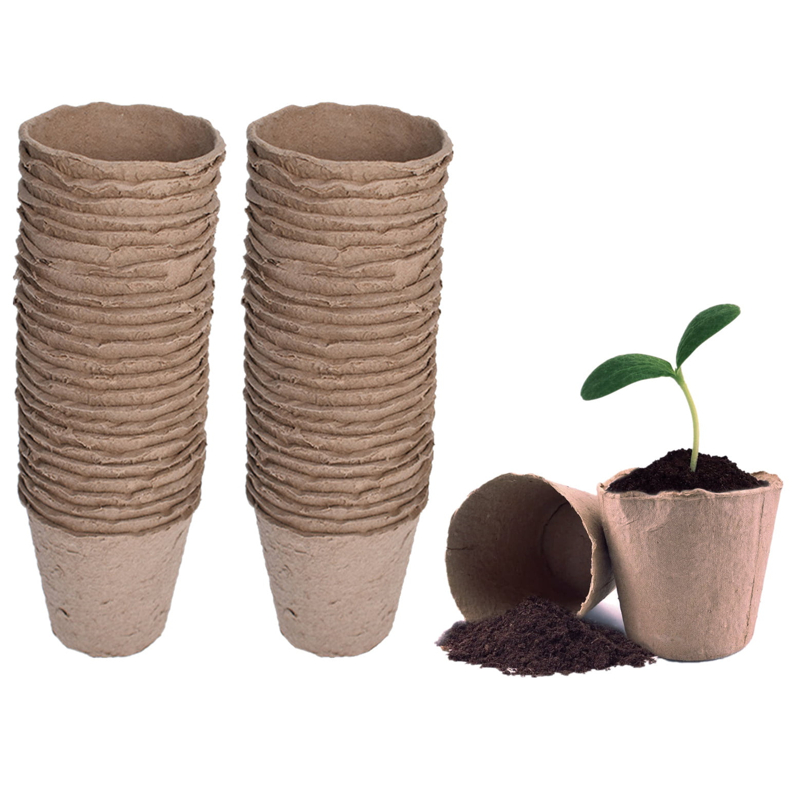 Nursery Pots Biodegradable Paper Pulp Peat Pots Plant Garden 100 Pack US 100pcs 