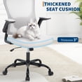 thumbnail image 3 of Office Computer Chair with Headrest, Mesh Home Office Chair with Adjustable Back Support & Armrest, High Back Ergonomic Rolling Work Chair for Study Bedroom, Office Chair, Conference Chair, Gray, 3 of 7