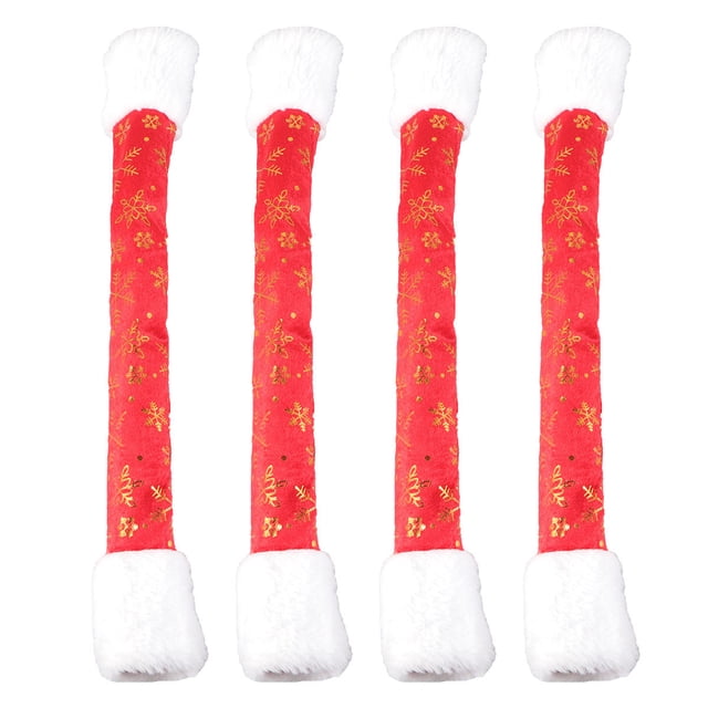KAKOWELY 4 Pcs Poignées de Four à Micro-Ondes Flocons de Neige Impression Protecteur de Poignée de Porte de Réfrigérateur Décorations de Noël Protecteur d'Appareils Électriques de Cuisine, 18.11"X5.51"X0.08 Pouces