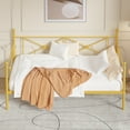 thumbnail image 5 of VECELO Metal Daybed Frame, Twin Size Sofa Bed with Steel Slats for Bedroom Living Room, Gold, 5 of 10