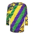 thumbnail image 6 of Feancey Prime Sales Today 3/4 Sleeve Mardi Gras Graphic Tees for Women Mask Print New Orleans Tops Dressy Casual Round Neck Loose Bouse Trendy Carnival Themed T-Shirts Multicolor XXL, 6 of 6