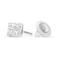 thumbnail image 4 of Haus of Brilliance 14K White Gold 1/2 Cttw Womens Invisible-Set Princess cut Diamond Quad Screw Back Cluster Stud Earrings (H-I Color, SI1-SI2 Clarity), 4 of 7