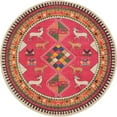 thumbnail image 1 of Unique Loom Sedona Over-Dyed Animals Rug 8' x 8' Round Pink/Beige, 1 of 5