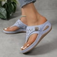 thumbnail image 4 of Orthopedic Flip Flop Wedge Sandals for Women With Arch Support Boho Comfort Walking Slip on Thongs Sandals, 4 of 8