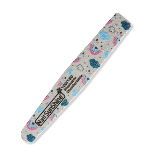 Nail File Professional Double-sided Rhombus Print Nail Art Sanding Files Buffing Curve Manicure Tools for Salon