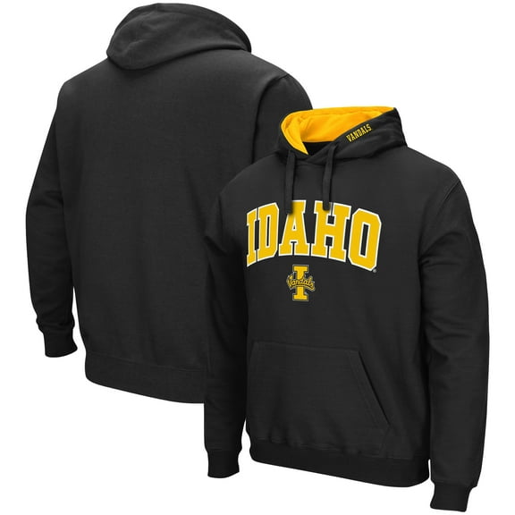 Men's Colosseum Black Idaho Vandals Arch & Logo 3.0 Pullover Hoodie