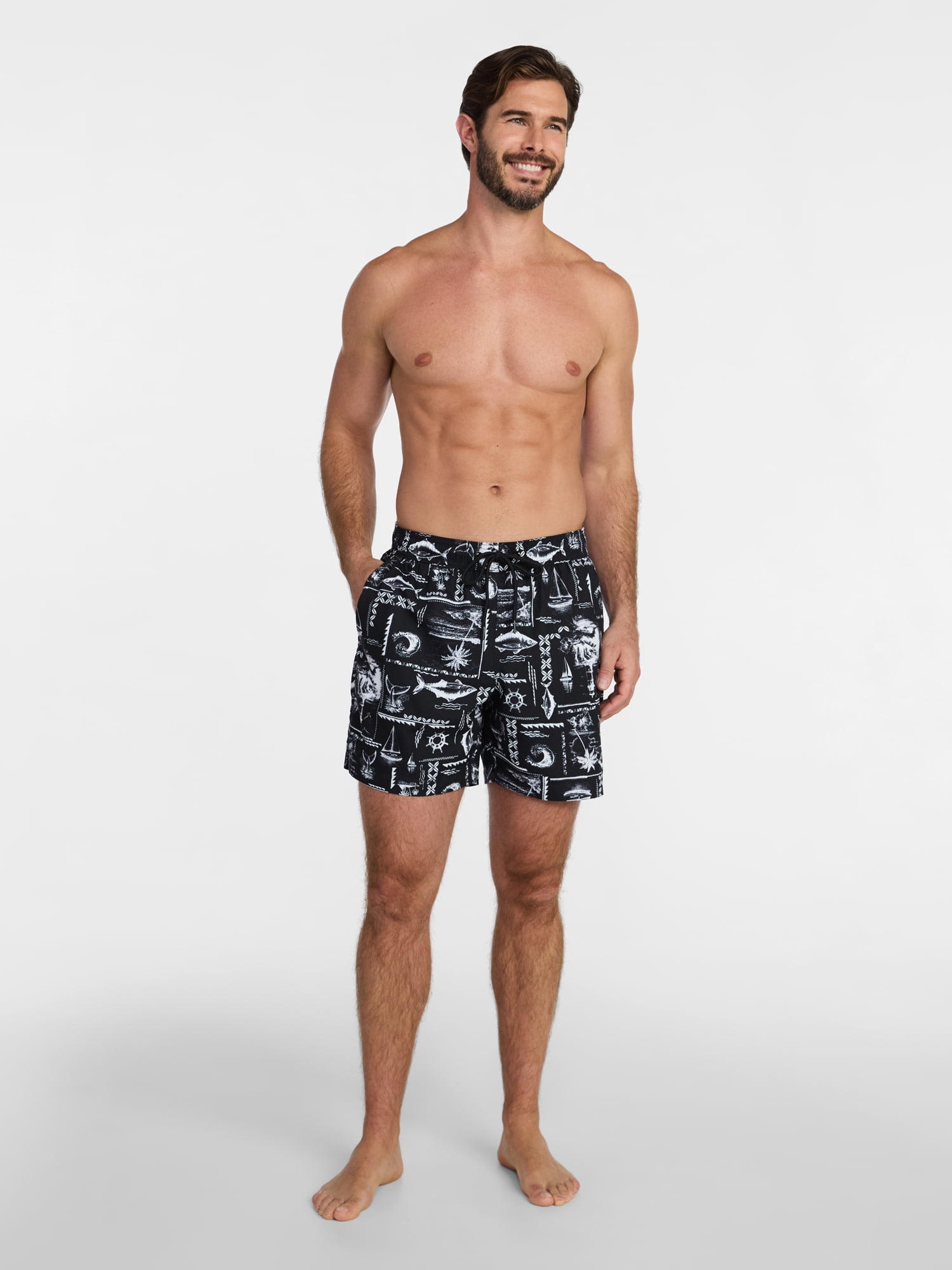 George Men's and Big Men's Swim Trunks, 6" Inseam, Sizes S-5XL