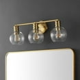 thumbnail image 4 of SAFAVIEH Sunetta 3-Light LED Brass Iron Wall Sconce with Clear Shade, 4 of 7