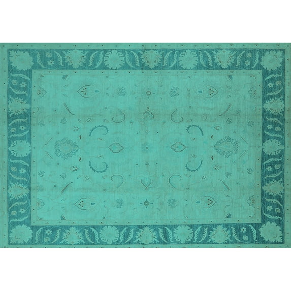 Ahgly Company Indoor Rectangle Oriental Turquoise Blue Traditional Area Rugs, 3' x 5'