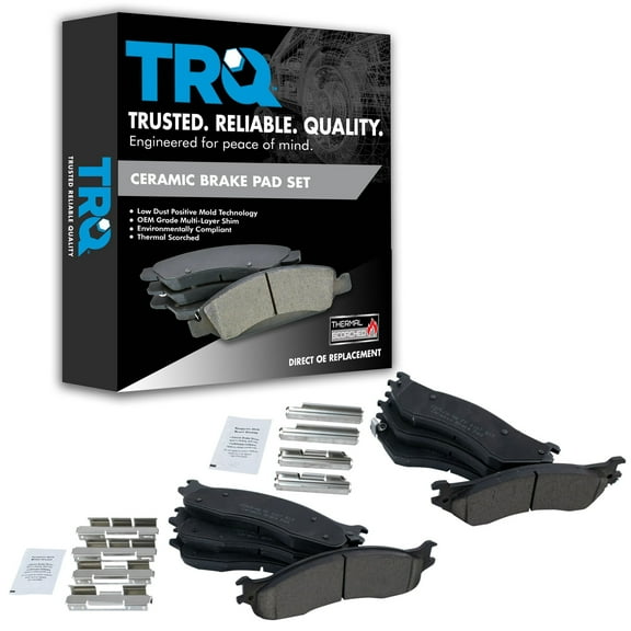 TRQ Front & Rear Ceramic Brake Pad Set for Dodge Ram Pickup Truck 2500 3500 BFA13004 Fits select: 2006-2008 DODGE RAM 1500