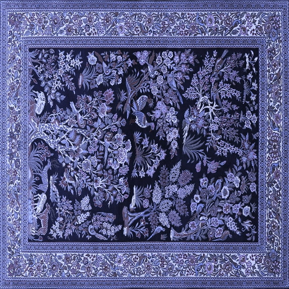 Ahgly Company Indoor Square Persian Blue Traditional Area Rugs, 5' Square