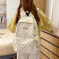 thumbnail image 4 of Cute Polka Dot Laptop Backpack Large Capacity Computer Bag Lightweight Bookbag for Female Elementary & Middle School Students (Beige), 4 of 9