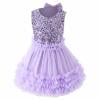 DHFJKG Dress Girls Tulle Tiered Dresses Elegant Flower Girl Wedding Ball Gown Dress With Sequins For Toddler Kids Age 2 8 Years Sleeveless Round Neck Purple Sweet Dress