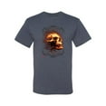 thumbnail image 2 of Wild Bobby, Firey Flaming Skull, Pop Culture, Men Graphic Tees, Vintage Heather Blue, 4XL, 2 of 3