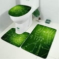 thumbnail image 2 of Math Equations Trigonometry Green Pattern Bathroom Rugs Sets 3 Piece,Toilet Cover Set,Absorbent Non Slip Bathroom Mats Sets with U-Shaped Contour Rug Toilet Rug Set, 2 of 5