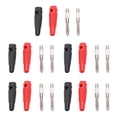 thumbnail image 1 of 10 Uds. Conector Banana apilable de 4mm y 7 pines, 32A, 1000V, negro y rojo con funda suave, tornillo apretado para altavoz, 1 of 10