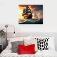 thumbnail image 4 of ONETECH Poster Modern Artwork Decoration Steampunk Pirate Brigantine Ship and Royal Navy 16\x12\, 4 of 4