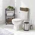thumbnail image 2 of mDesign Woven Hyacinth Narrow Bathroom Toilet Tank Storage Basket, Dark Brown, 2 of 8