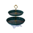 thumbnail image 2 of Weloille 2-Tier Fruit Plate with Base, Food Grade Snack Serving Tray, Stable Structure Storage Rack for Fruits Snacks Candies Desserts Living Room Kitchen Party, 2 of 6