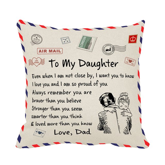 Toystoory Funda de almohada de piel de melocotón con letras de 45x45cm, diseño personalizado, funda de almohada decorativa, funda de cojín para el Decoración del hogar papa a dor Toystoory HA002997-02