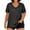 Black, variant on OSOLU Plus Size Women V-Neck Solid Color T-Shirt Short Sleeve Tshirts Tee Loose Fit Tops For Casual Wear Classic Dailywear