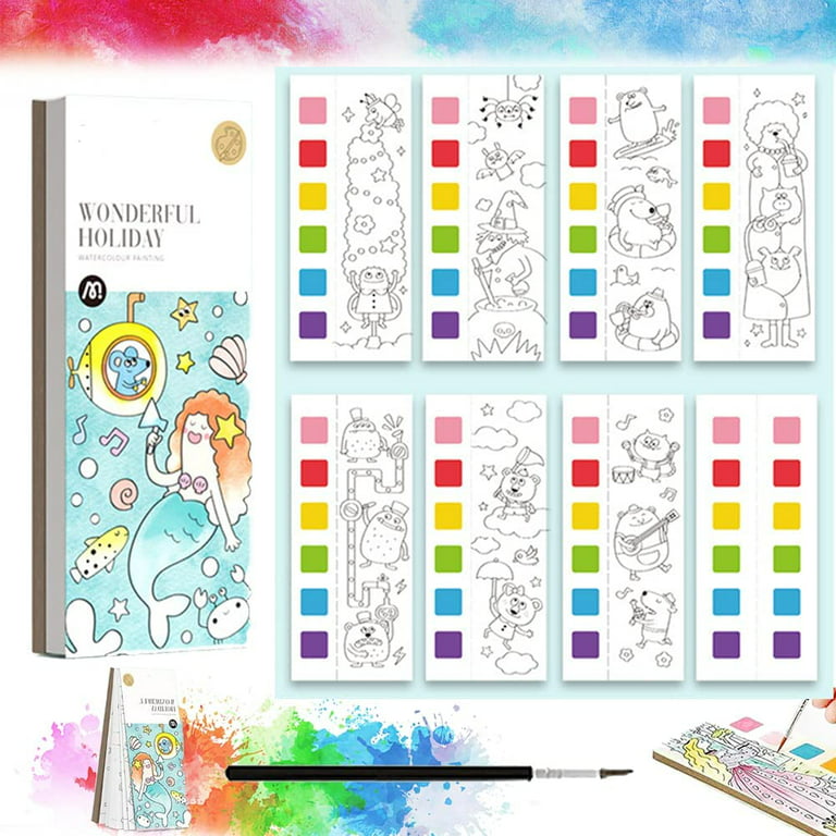 Pocket Watercolor Painting Book, 2022 New Wonderful Forest Paint with Water  Book Magic Water Coloring Books for Kids, Improve Your Child's Creativity  and Concentration, Beginner Friendly 