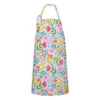 Pioneer Flower Floral Print Pattern Apron-Garden Aprons for Women with Pockets-Cotton Linen Waterproof Kitchen Cooking Gardening Aprons Adjustable for Kitchen,Cooking,BBQ and Salon 33x27 Inch