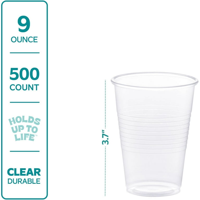 GUSTO 9 Oz Clear Plastic Cups, Disposable Party Cups, 500-Pack - Walmart.com
