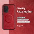 thumbnail image 3 of ELEHOLD PU Leather Case For Samsung Galaxy A53 5G Slim Magnetic Shockproof Cover, [MagSafe Compatible], [Lens&Screen Protection], Drop protection Case - Winered, 3 of 11
